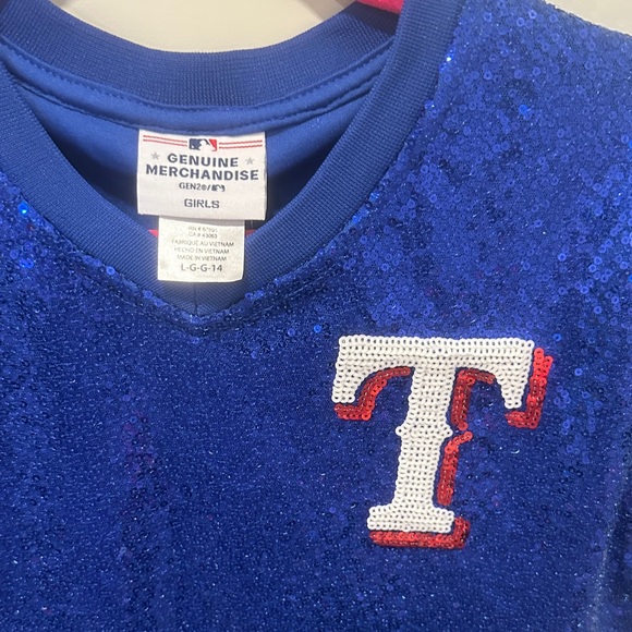Blue Sequin Girl Texas Rangers Top - Picture 5 of 9